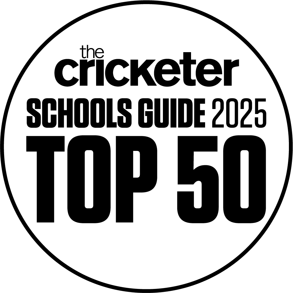 Badge which reads The Cricketer Schools Guide 2025 Top 50